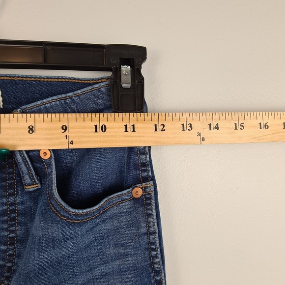 Madewell Jeans Women's Size 23‎ Dark Blue 10" High Rise Skinny Cotton Stretch - Picture 4 of 12